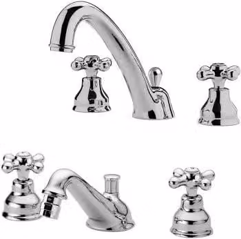 Set di miscelatori Paffoni Iris per lavabo canna alta e bidet in ottone cromato con scarico incluso