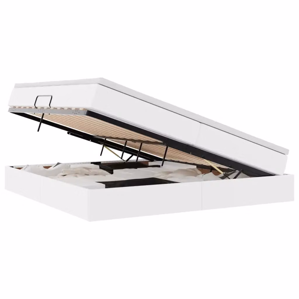 Letto con contenitore e materasso ibrido vidaXL Bianco L/P/H: 200 x 200 x 280 cm – 2