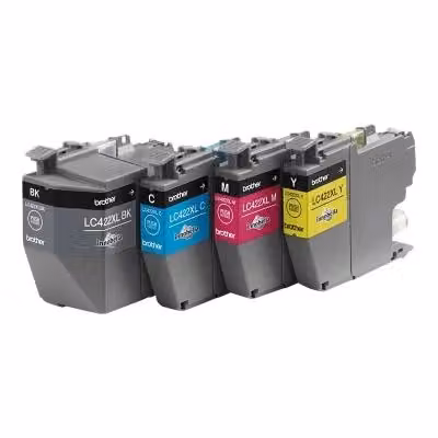 Set di 4 cartucce d'inchiostro originali Brother LC422XL per stampanti inkjet, colori Nero, Ciano, Magenta e Giallo – 2
