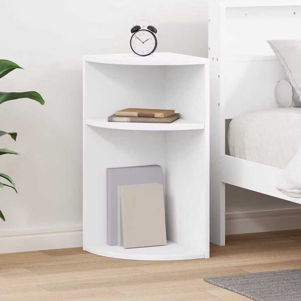 vidaXL Tavolino moderno in MDF laminato bianco L/P/H: 29,6 x 29,6 x 60 cm