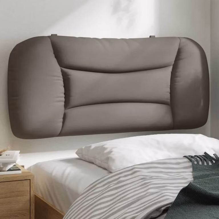 Cuscino Testiera vidaXL Hvar in Tessuto, Colore Tortora, L: 90 cm