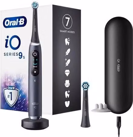 Spazzolino elettrico magnetico Oral-B iO 9S con 7 modalità, colore Nero