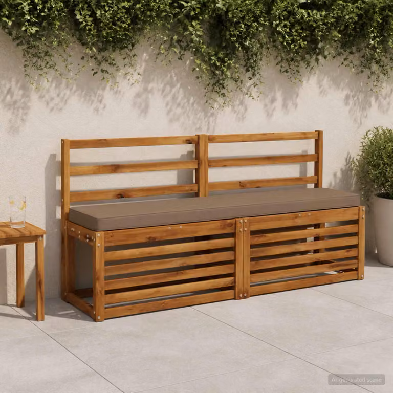 Set di 2 cuscini per panchina vidaXL in poliestere con rivestimento rimovibile, beige o marrone
