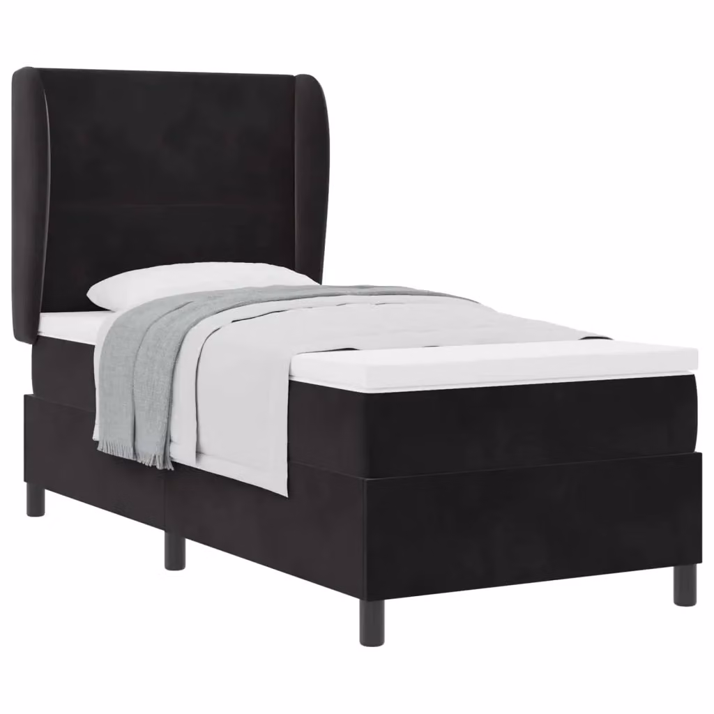 Letto Ibrido con Testiera in Velluto Nero vidaXL L/P/H: 203 x 80 x 140 cm – 2