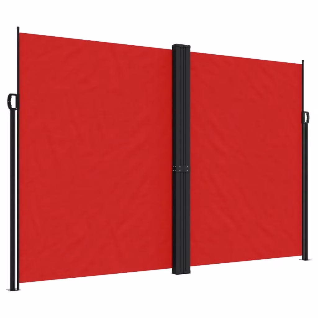 Tenda da sole laterale retrattile vidaXL in poliestere e acciaio, colore rosso, L: 600 cm, H: 220 cm – 2