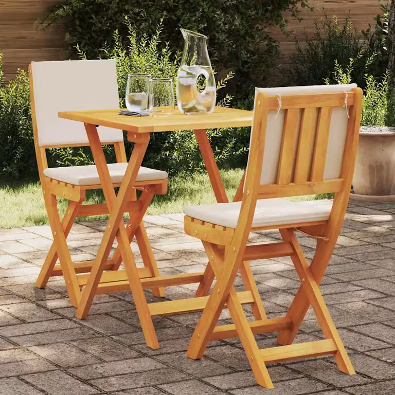 Set bistrot da giardino vidaXL in legno di acacia massello oliato, marrone, 3 pezzi