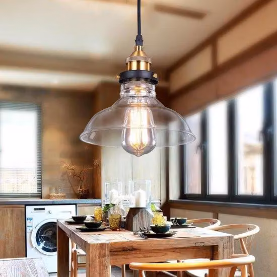 Lampada da soffitto retrò in vetro per cucina, loft, camera da letto, ufficio e arredamento