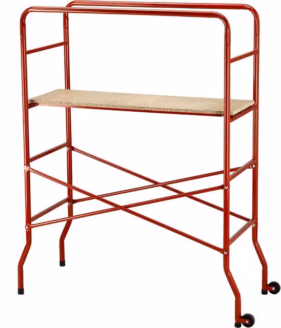 Mini Ponteggio Trabattello Scala con Ruote Ranieri, Colore Rosso, Portata max 100 Kg