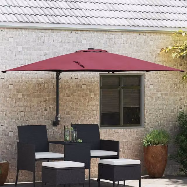 Ombrellone da giardino e spiaggia a braccio DESIGN IN, colore Rosso Bordeaux, in poliestere e acciaio, L: 248,5 cm, P: 247,5 cm, H: 160 cm – 1