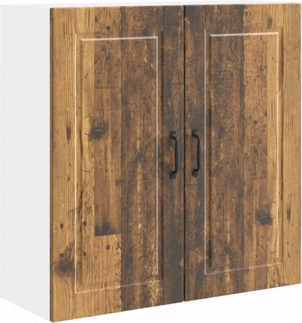 Armadio da cucina a parete moderno con ripiani 80 x 31 x 80 cm pratico stoccaggio stile contemporaneo in legno antico 02_0054406