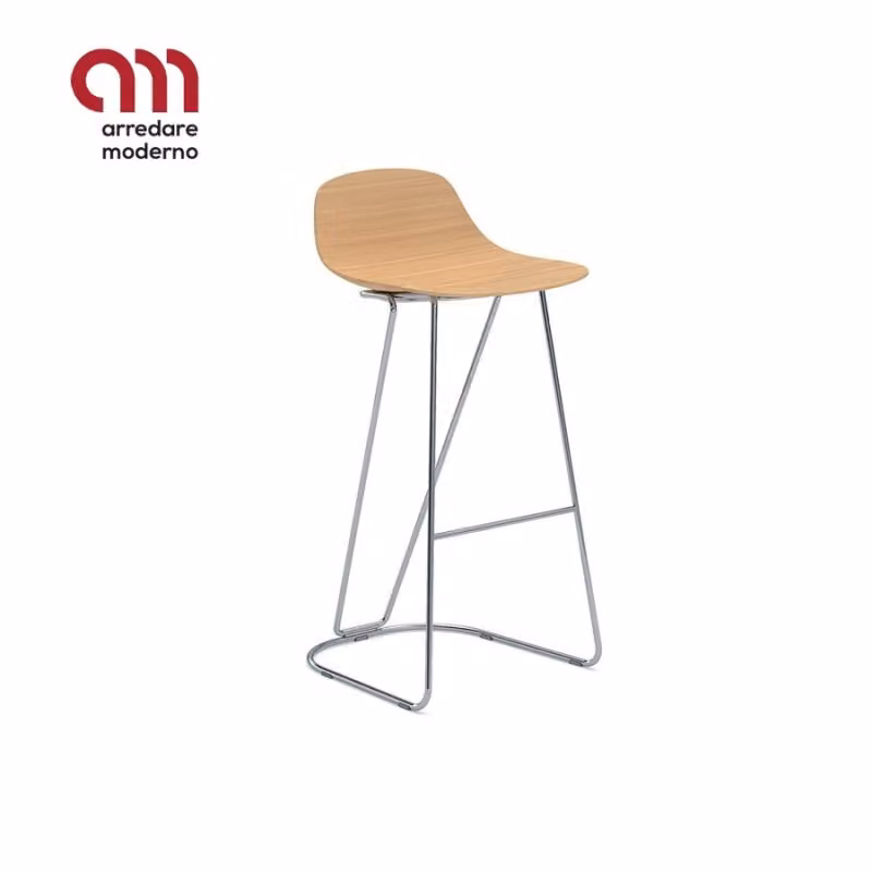 Sgabello Pure Loop Mini Dandy 3D wood Bar Infiniti Design