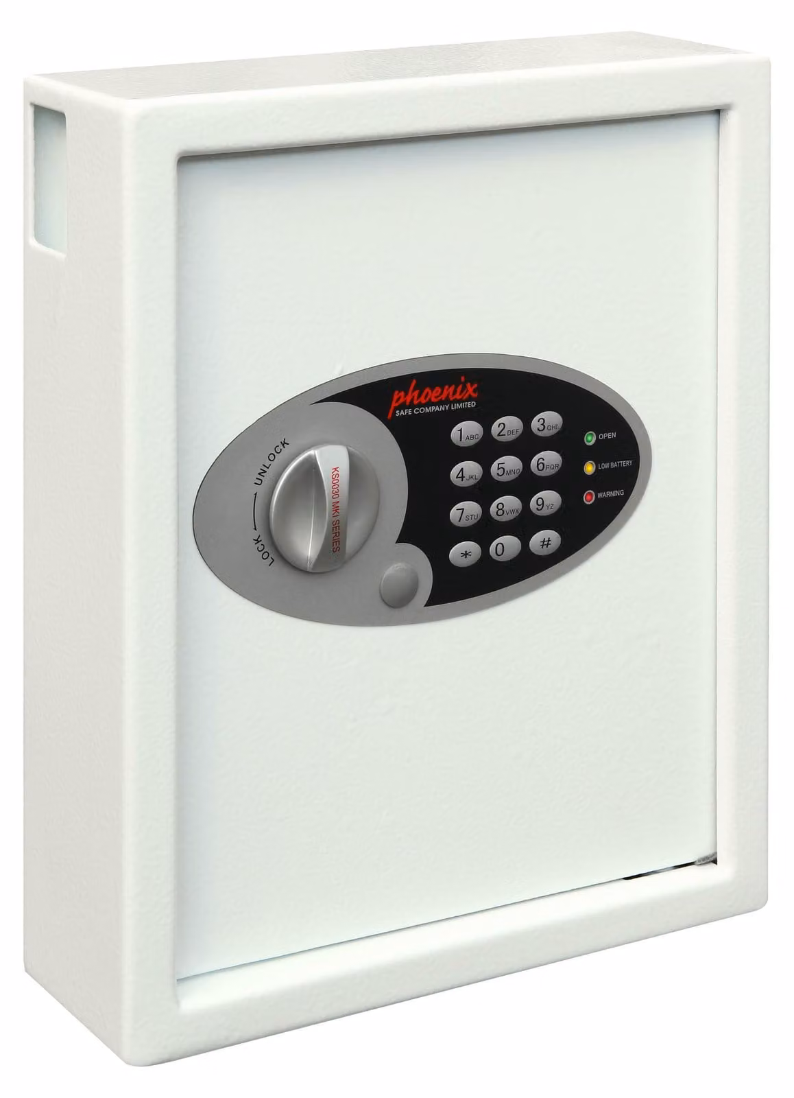 phoenix Safe KS0032E Cassaforte a chiave con serratura elettronica Cygnus - 48 ganci, 300 x 360 x 100 mm, bianco