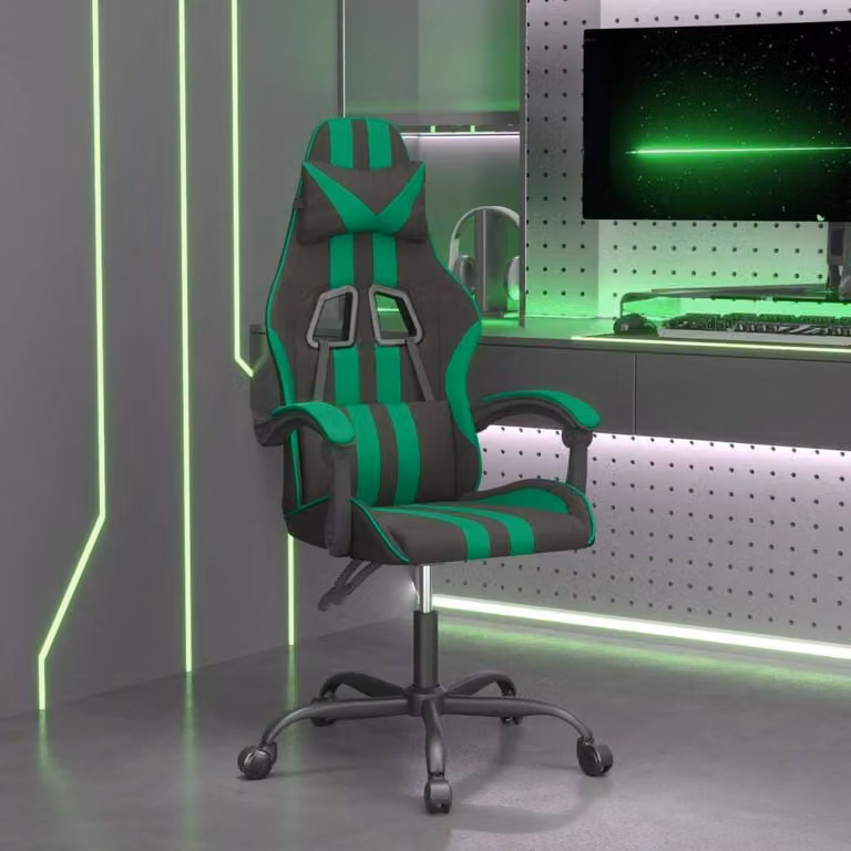 The Living Store Sedia da gioco in ecopelle nera e verde