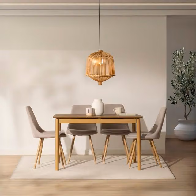 Tavolo da pranzo rettangolare estensibile Banak in legno di rovere marrone moderno