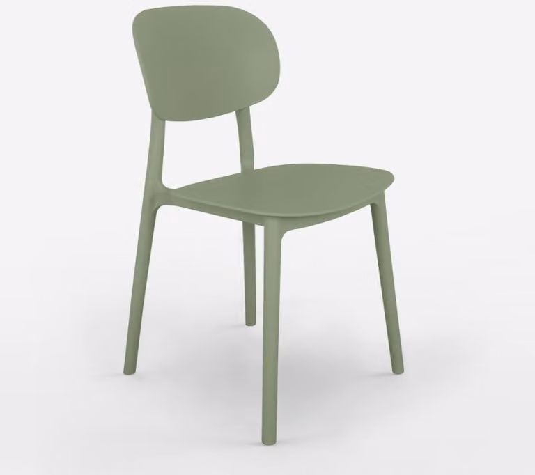 Sedia design moderno in polipropilene per cucina sala da pranzo esterna Nantes - Verde scuro