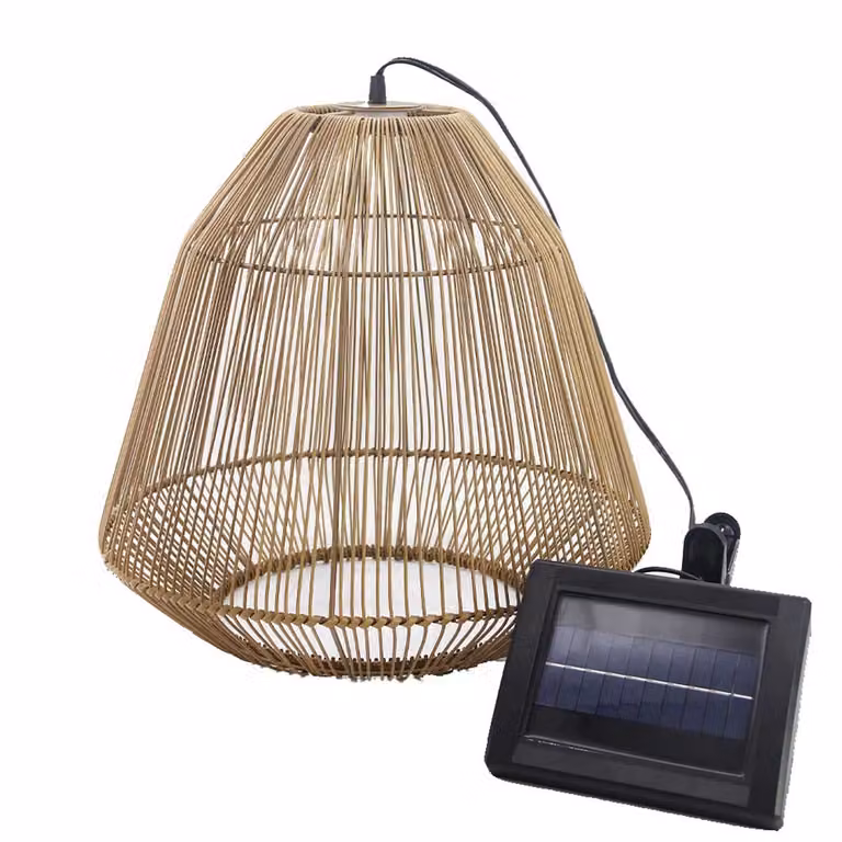 MAYA lampada a sospensione a LED bianco caldo in stile bohémien in vimini H39cm