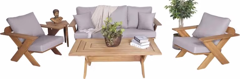 Garten Möbel Set 4tlg Sofagarnitur Couchtisch Sitzmöbel Sessel Terrassenmöbel