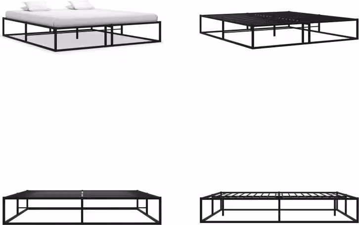 vidaXL Struttura letto in metallo nero 140x200 cm - Struttura letto - Cornici letto - Struttura letto - Letto matrimoniale