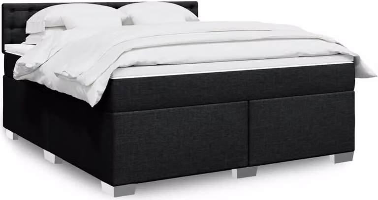 Maison Exclusive - Giroletto a Molle con Materasso Nero 180x200 cm in Tessuto