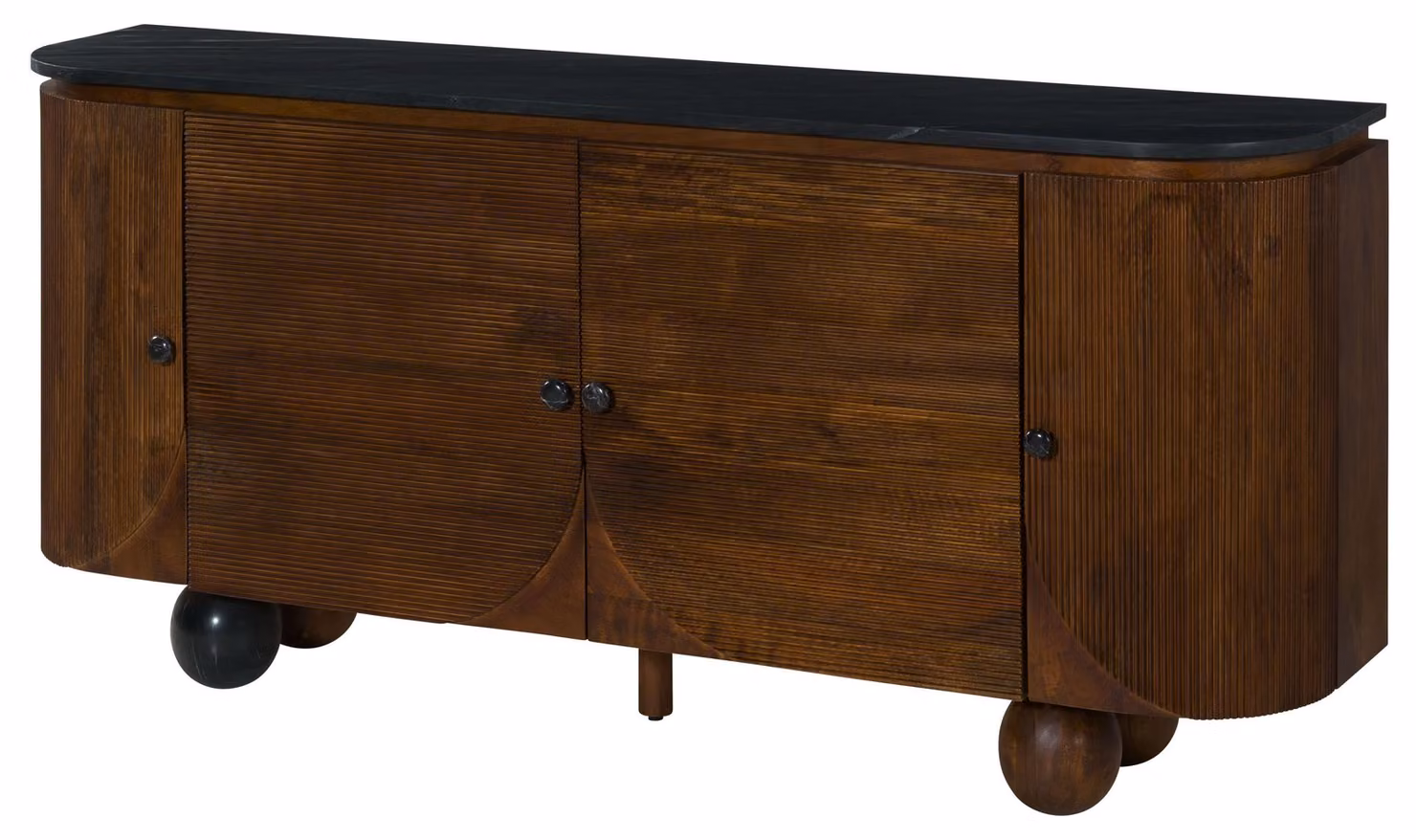 MASSIVMOEBEL24 | Credenza in legno di mango 180x40x80 laccato marrone scuro scuro FLORENZ #221