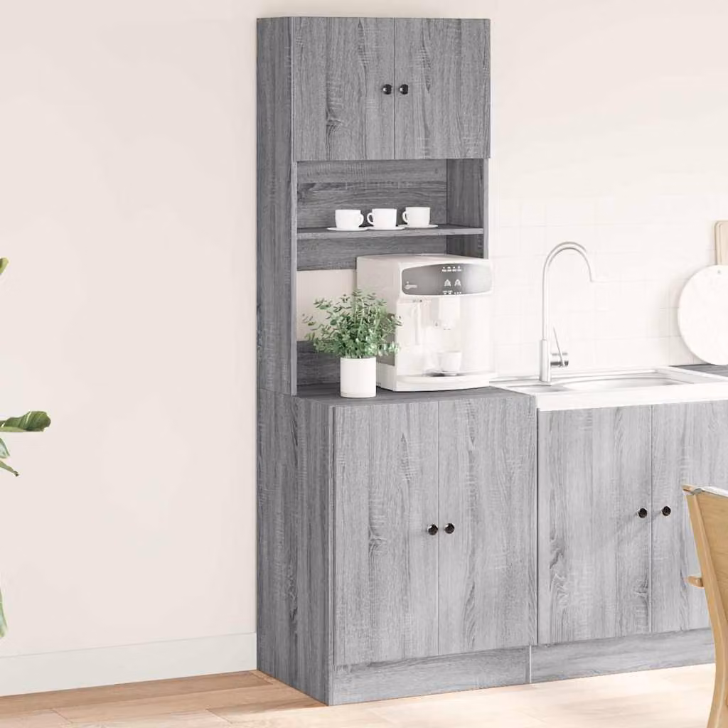 Mobile da cucina moderno vidaXL in legno e MDF, colore grigio, L: 60 cm, P: 50 cm, H: 180 cm