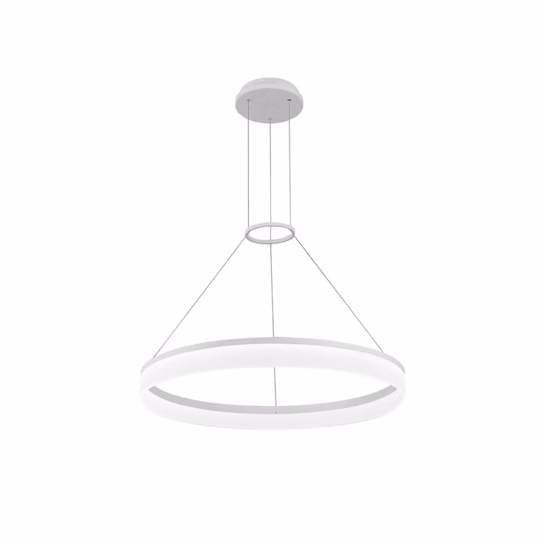 LEDS C4 - Lampada a sospensione circolare - 30,5 W, luce bianco caldo, 1577 lm, colore bianco