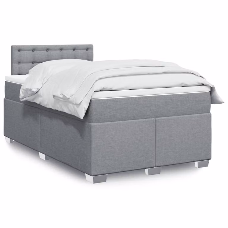 vidaXL Letto Ibrido con Materasso Grigio e Bianco L/P: 120 x 200 cm