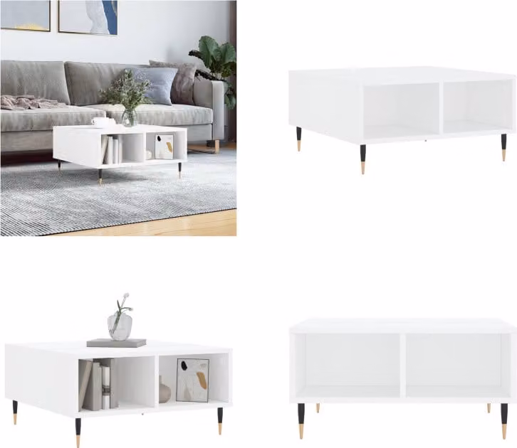 vidaXL Tavolino da caffè bianco 60x60x30 cm Materiale a base di legno - Tavolino da caffè - Tavolini da caffè - Tavolino basso - Tavolo