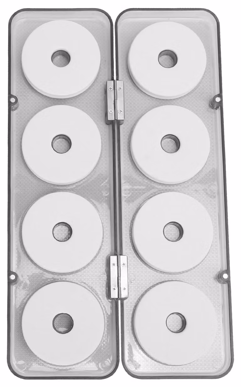 Set da 8 pezzi: porta-esche in schiuma sintetica per pesca, porta-mulinelli, porta-linee, porta-esche, porta-attrezzature