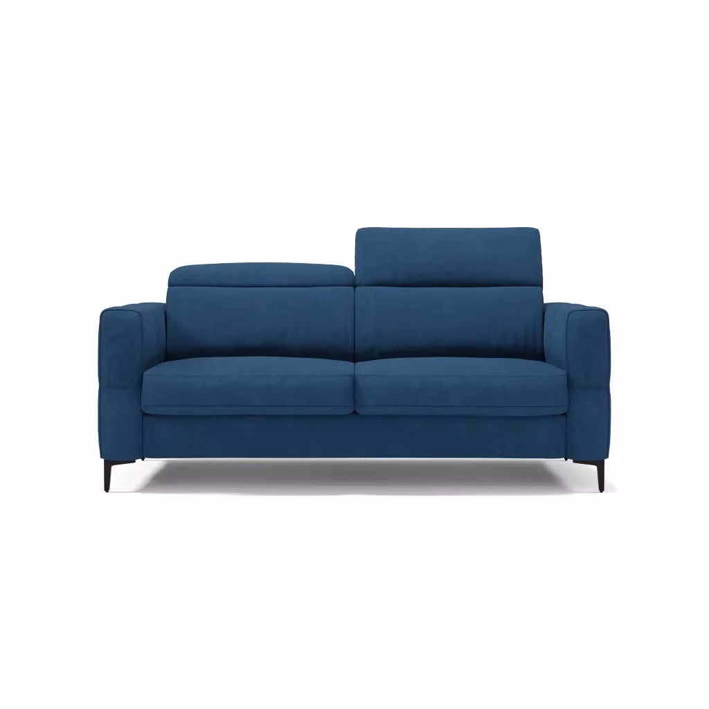 Divano letto Gardenia blu con poggiatesta reclinabili e rivestimento impermeabile, materasso alto 18 cm, dimensioni L/P/H: 198 x 140 x 18 cm – 2
