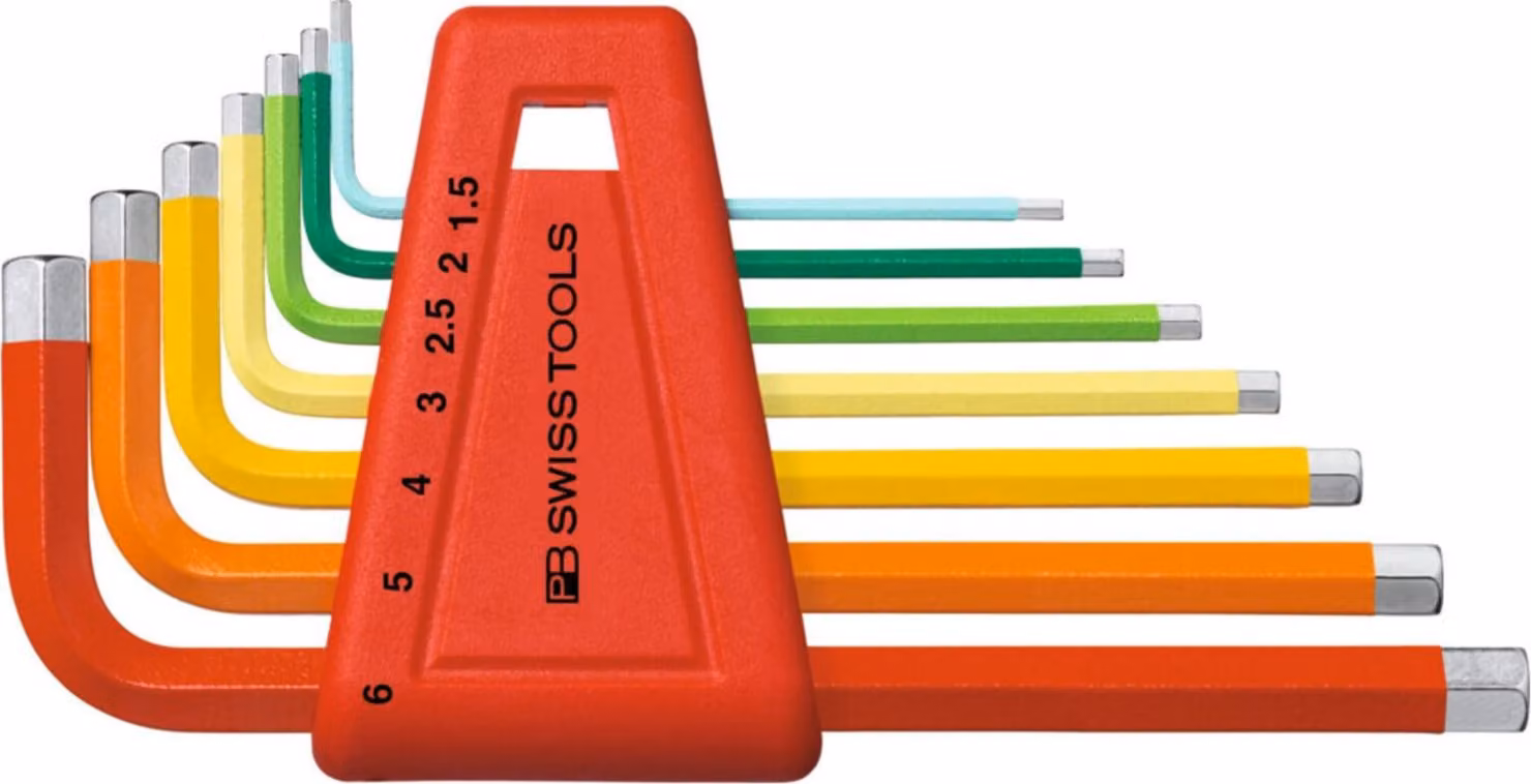 PB Swiss Tools Set di cacciaviti angolari esagonali, verniciati a polvere, 7 pezzi