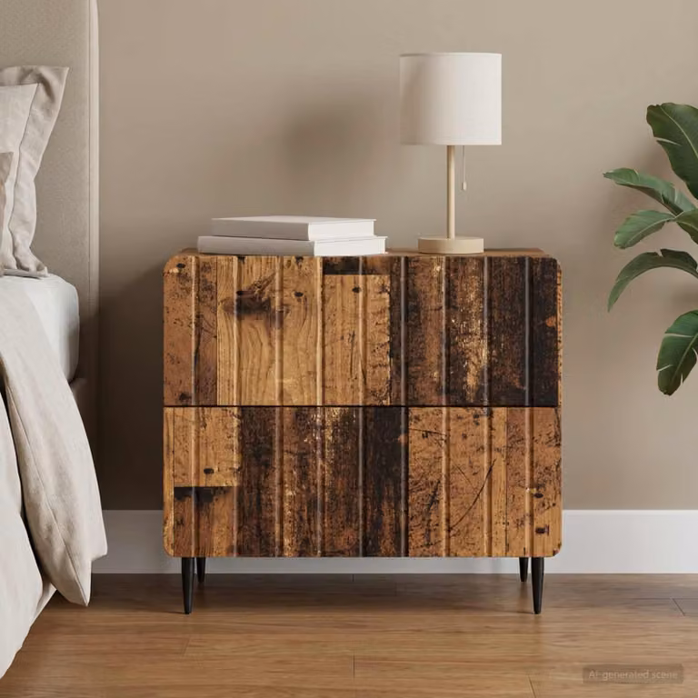 Armadio da notte vidaXL in legno antico marrone L: 62 cm, P: 34,5 cm, H: 49,5 cm