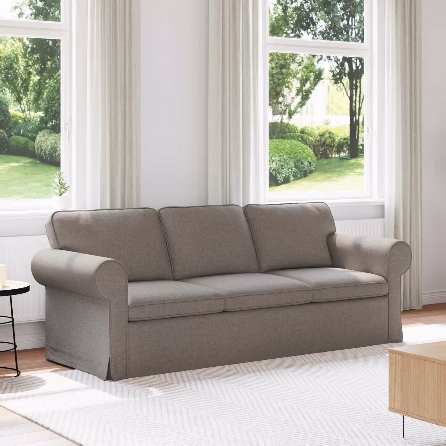 Divano moderno vidaXL Talpa in tessuto con coperture rimovibili, L: 215 cm, P: 82 cm, H: 80 cm – 1