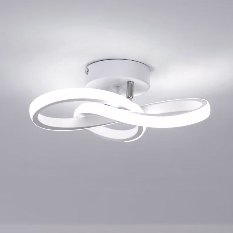 Lampada a soffitto LED Toolight, 22W, 2475 lumen, 6500K, bianco, 25 cm, forma a trifoglio, ideale per balconi