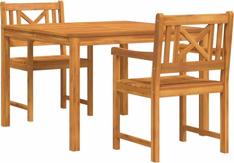 Set da Pranzo per Giardino 3 pcs Marrone