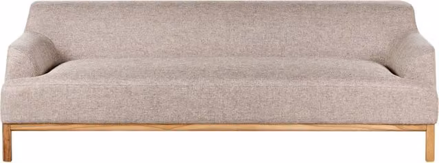 Divano a 3 posti in tessuto poliestere marrone chiaro Gambe in legno Soggiorno elegante