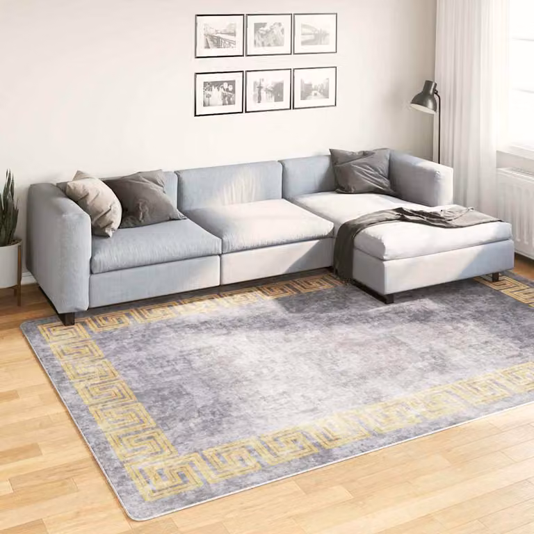 Tappeto lavabile vidaXL moderno in poliestere grigio L: 190 cm x P: 300 cm