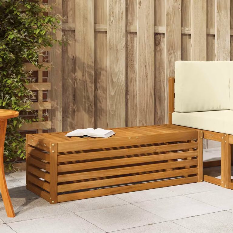 vidaXL Panca da esterno moderna in legno di acacia massello marrone L: 110 cm, P: 43 cm, H: 37 cm