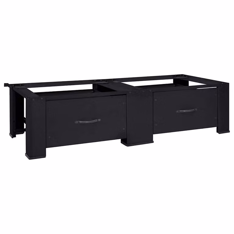 Set di 2 Pedestalli per Lavatrice vidaXL in Acciaio, Nero, L 127 cm x P 54,5 cm x H 32,5 cm