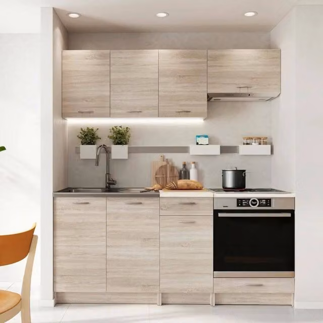 Cucina Modulabile DMORA Teano Marrone Rovere L: 180 cm, P: 60 cm, H: 85 cm – 1
