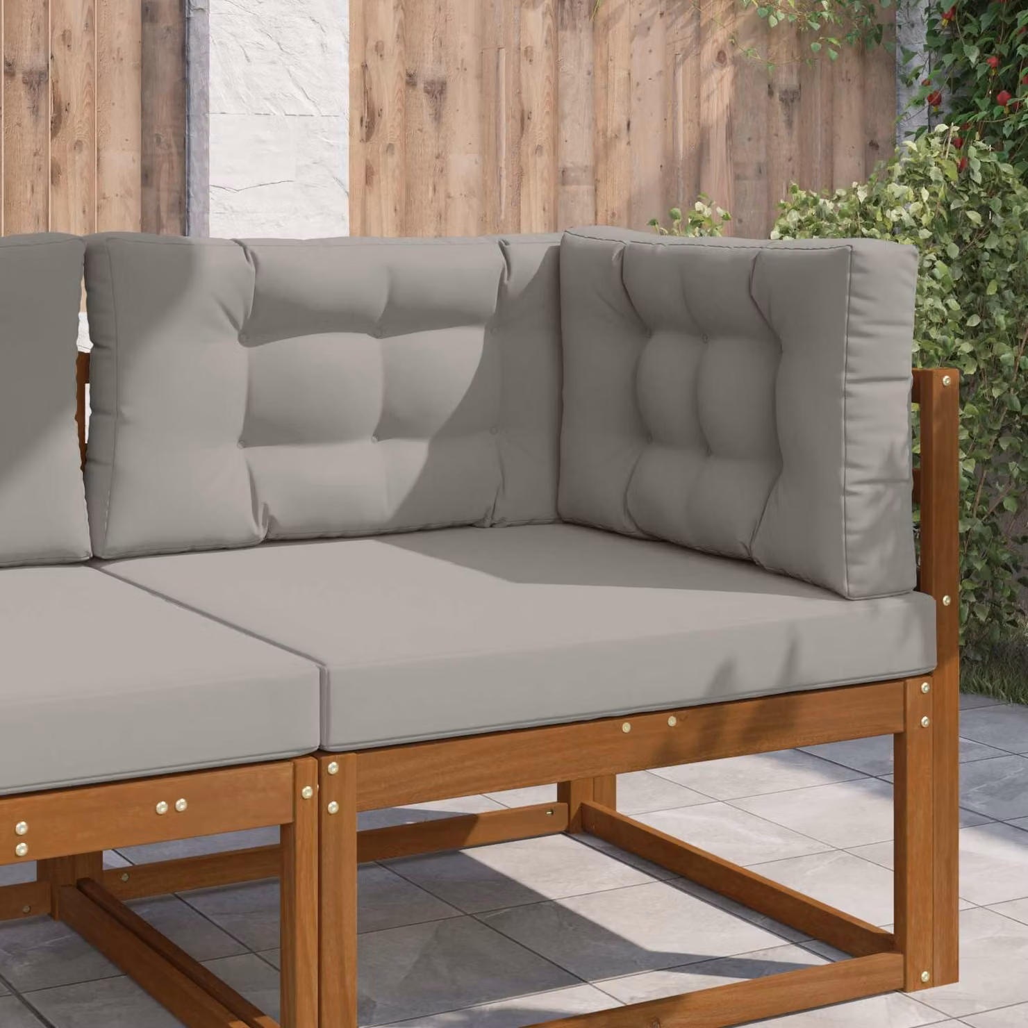 vidaXL Cuscino quadrato per divano da esterno in poliestere, Grigio, 80 x 80 cm