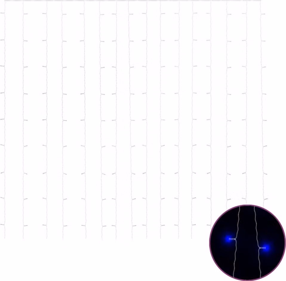 Tenda Luci a Ghiaccioli 3x3m 300 LED Blu 8 Funzioni