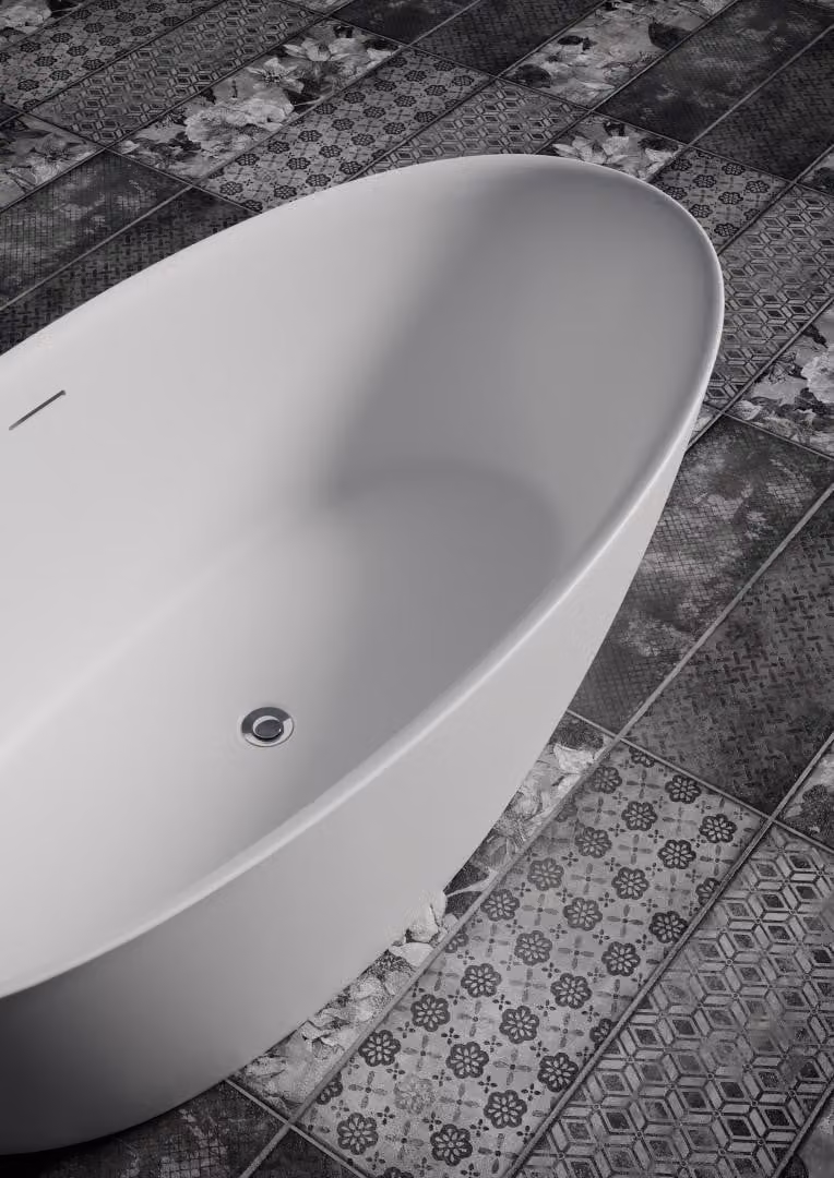 RIHO Beta baignoire en pose libre, 170x80x58cm, blanc brillant, B093001005, B093001005