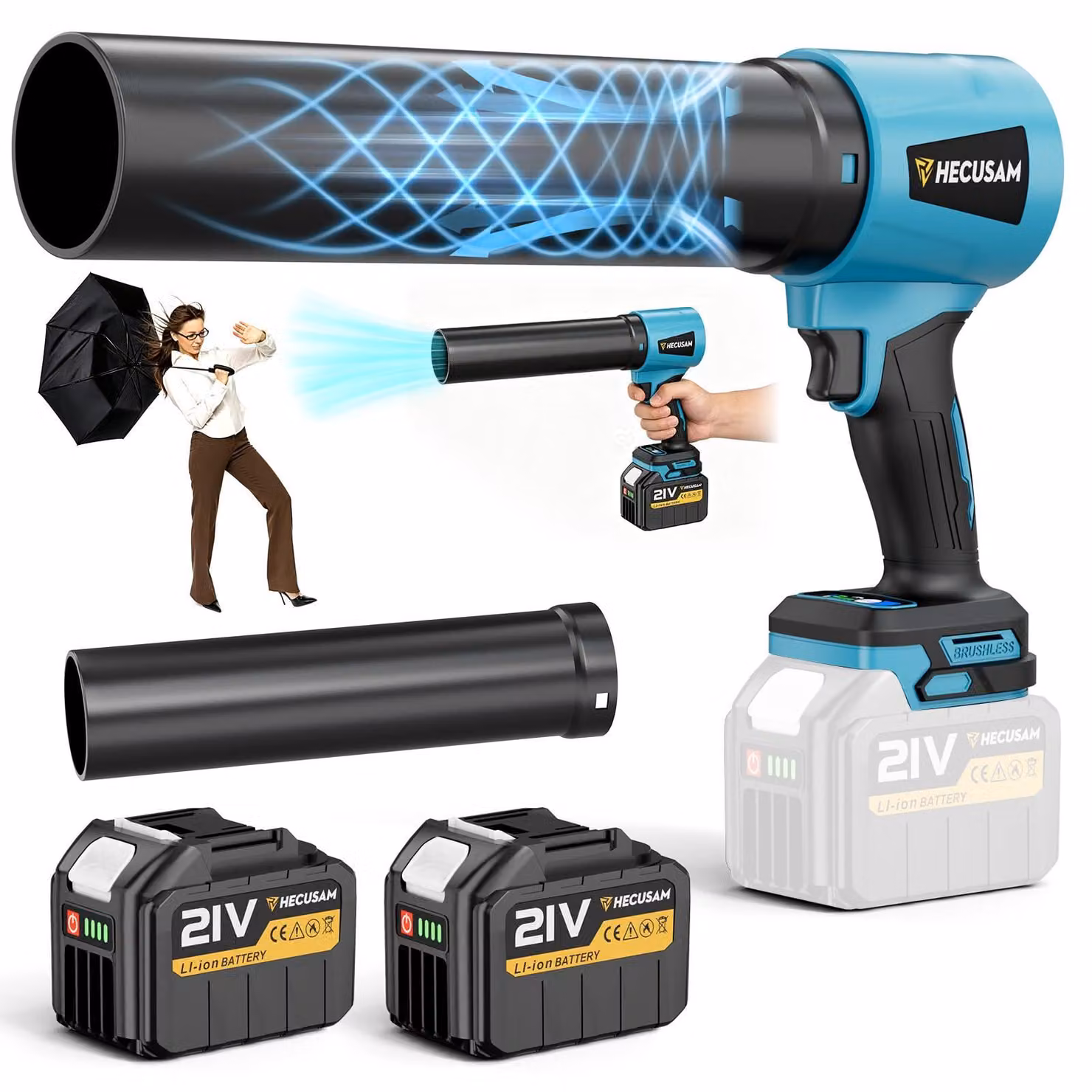 Soffiatore a batteria con motore brushless – Potente soffiatore a batteria per la cura del giardino