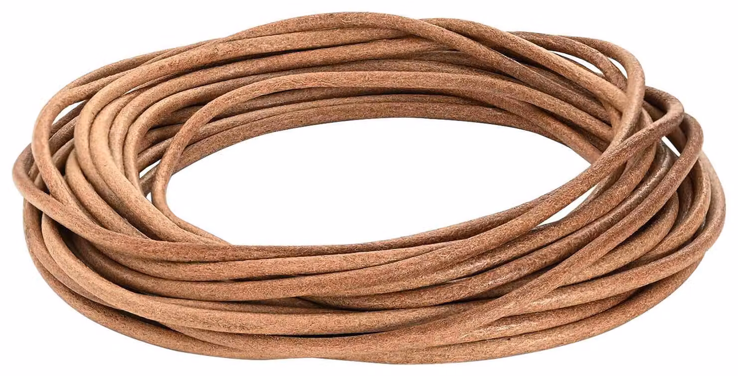 Cordino in Pelle Marrone Ø5 mm x 10 m Pelle