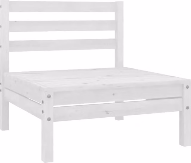 Divani Centrali da Giardino 4 pz in Massello di Pino Bianco 806593