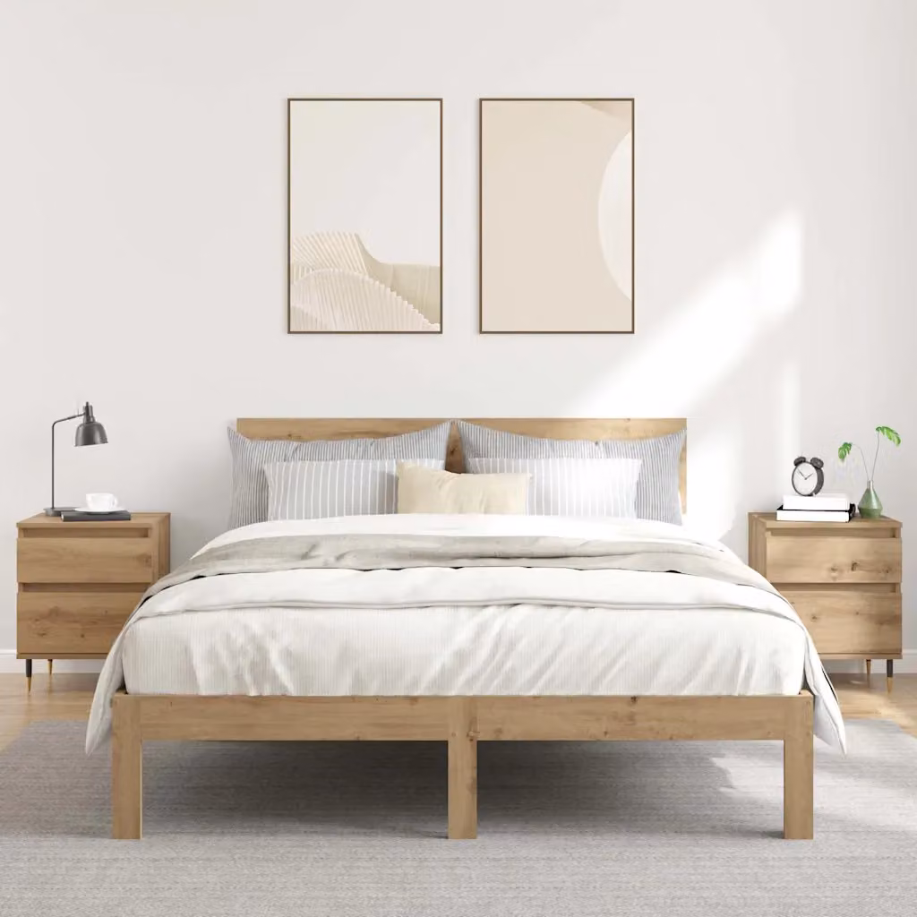 Set di 2 comodini moderni vidaXL in legno e metallo, colore marrone, da appendere alla parete, L 40 cm x P 35 cm x H 50 cm