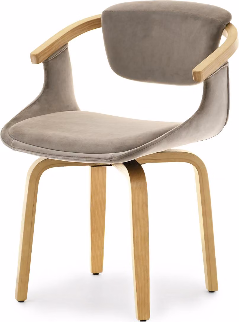 Sedia da pranzo ADALIZ - beige / rovere