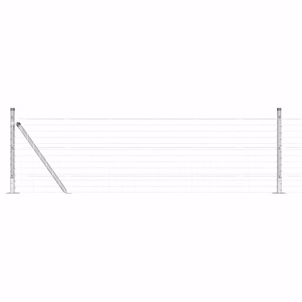 Recinzione da esterno vidaXL in acciaio zincato argento con base in cemento, L: 25 m, H: 0,6 m – 2