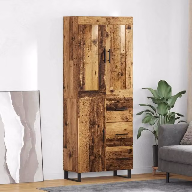 Credenza-Buffet-Armadio da cucina Legno vecchio 69,5 x 34 x 180 cm Legno multistrato 829744